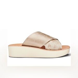 OLUKAI Womens Tapa Bubbly Platform Wedge ONOHI LEATHER SLIDE SANDALS sz 7